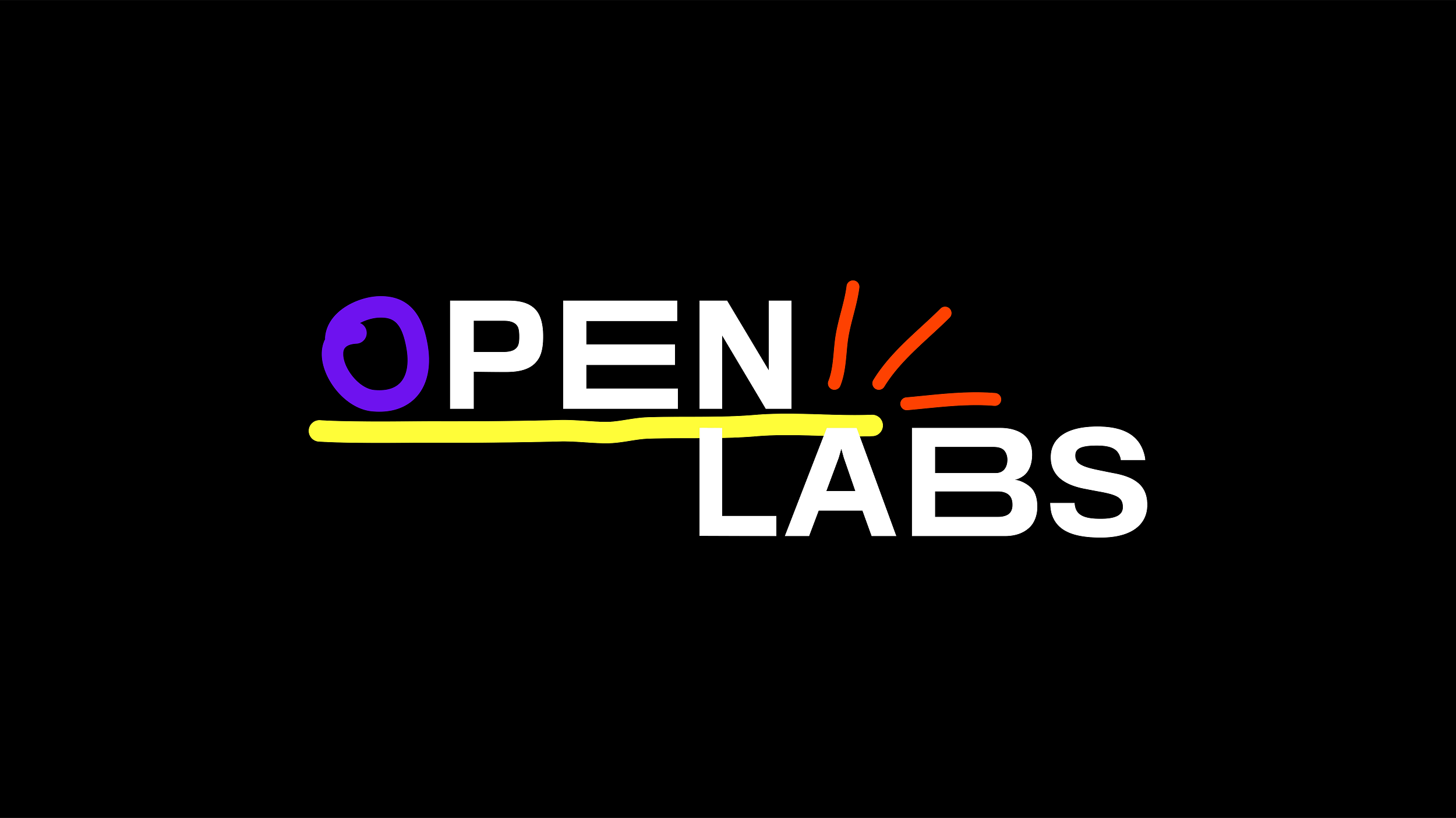 Logo Open Labs auf schwarzem Hintergrund